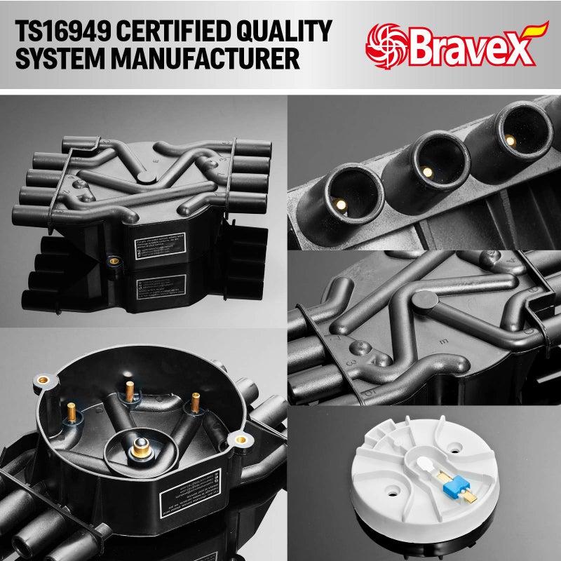 Bravex Ignition Distributor Cap and Rotor Kit for Chevrolet GMC Tahoe Vortec V8 DR474/ DR331 (Brass Terminals) - Image 5